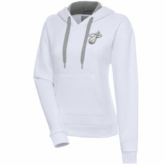 Miami Heat Antigua Women's Brushed Metallic Victory Pullover Hoodie - White on sale