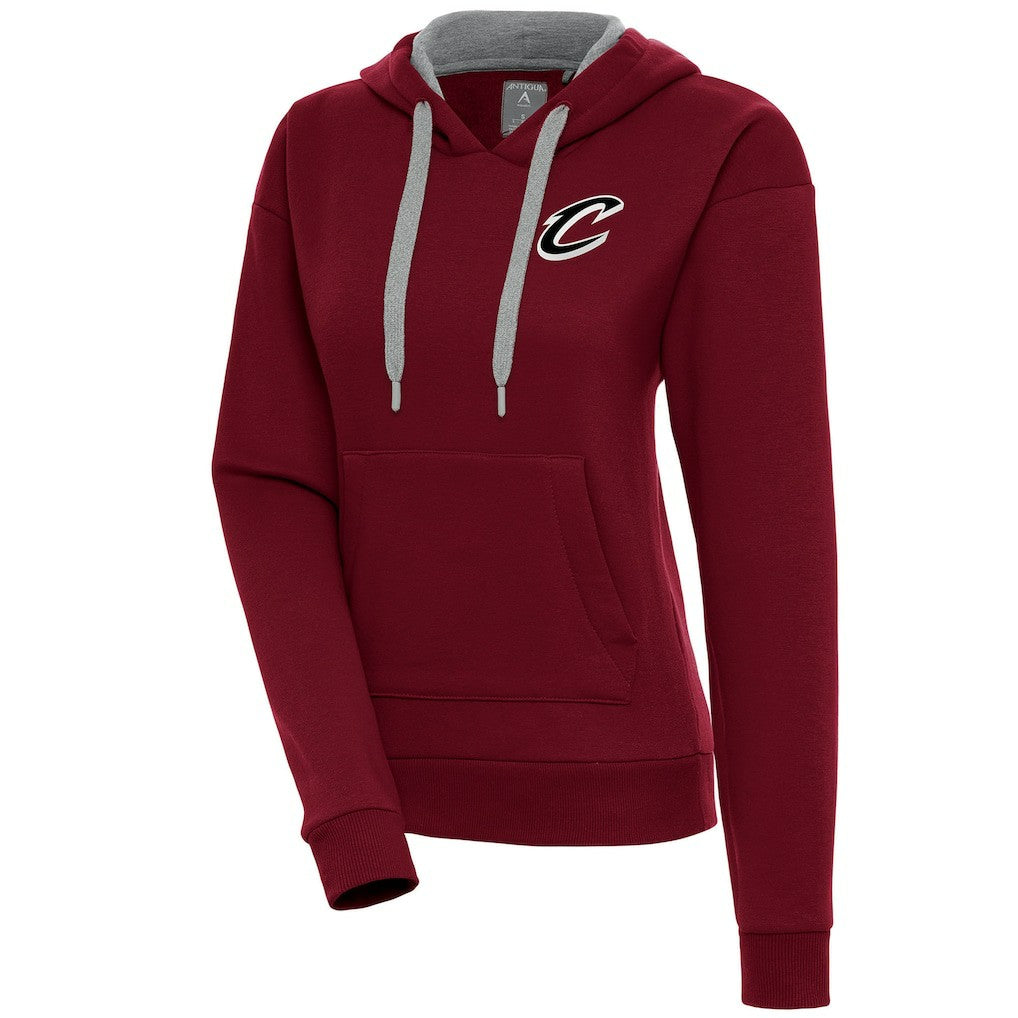 Cleveland Cavaliers Antigua Women's Brushed Metallic Victory Pullover Hoodie - Wine shop