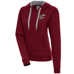 Cleveland Cavaliers Antigua Women's Brushed Metallic Victory Pullover Hoodie - Wine shop