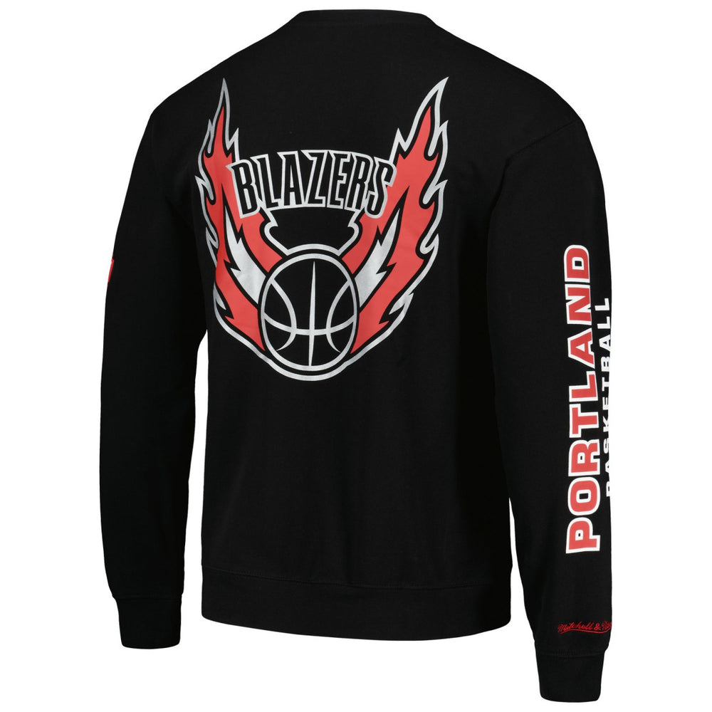 Portland Trail Blazers Hardwood Classics There and Back Pullover Sweatshirt - Black | Mitchell & Ness outlet