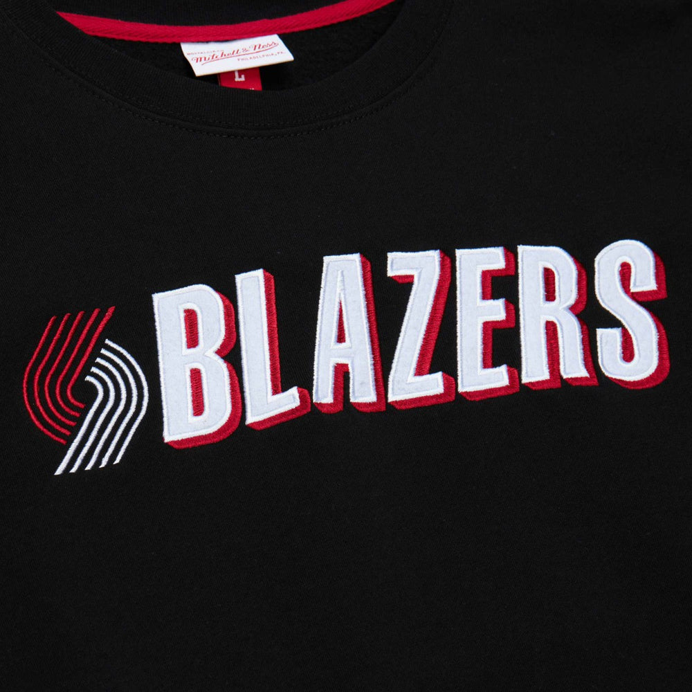 Portland Trail Blazers Hardwood Classics There and Back Pullover Sweatshirt - Black | Mitchell & Ness outlet