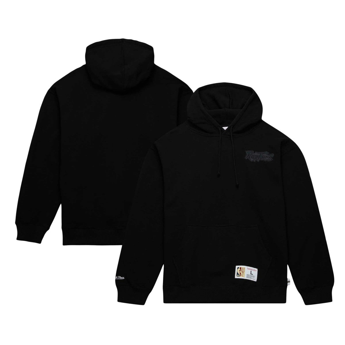 Toronto Raptors Hardwood Classics Tonal Pullover Hoodie - Black | Mitchell & Ness outlet