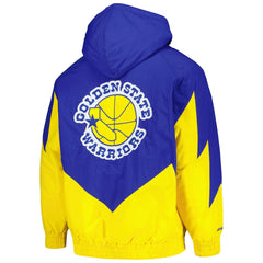 Golden State Warriors Hardwood Classics Retro Quilted Raglan Full-Zip Hoodie sale - Royal | Mitchell & Ness on sale