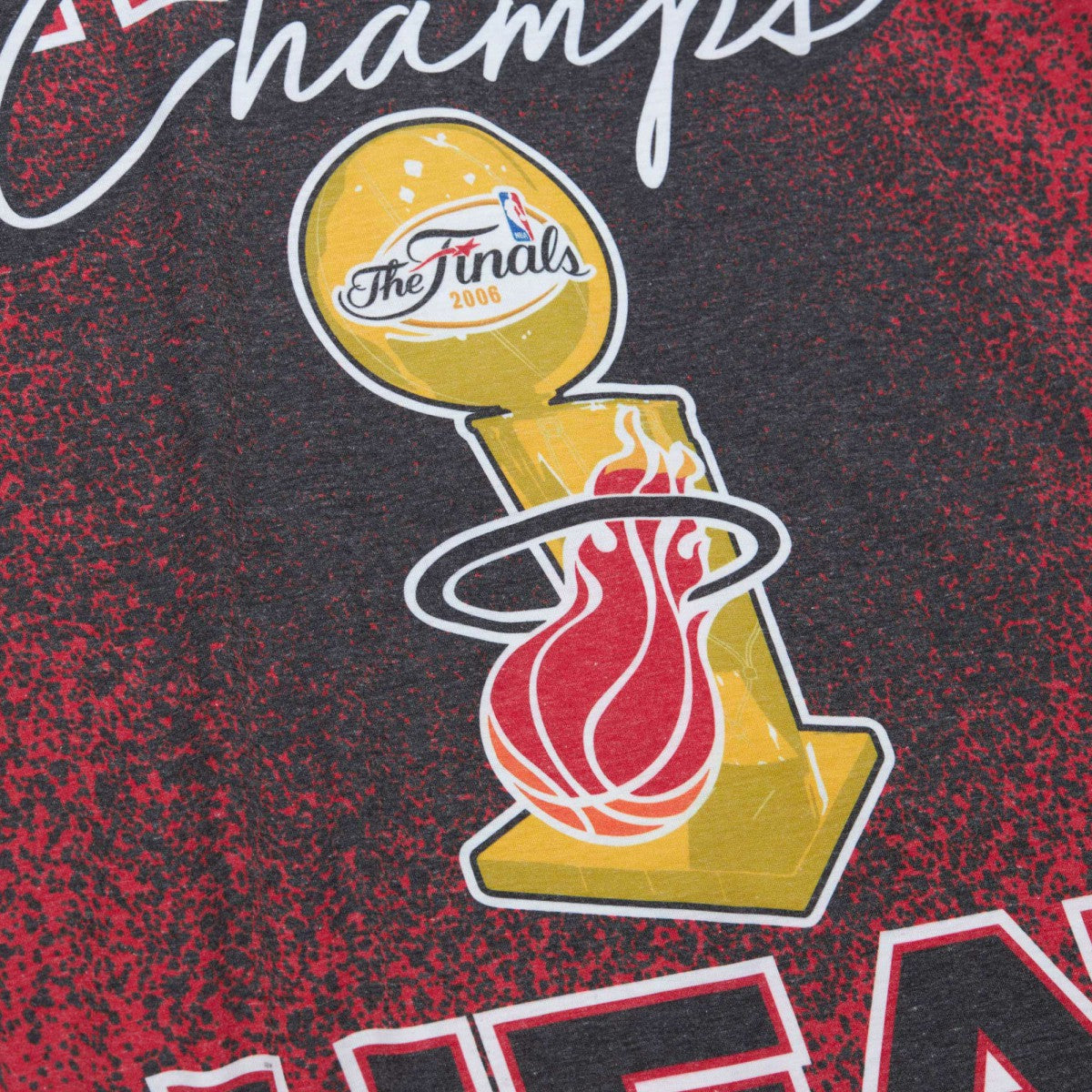Miami Heat Hardwood Classics 2006 NBA Champions Champ City T-Shirt - Red | Mitchell & Ness for sale