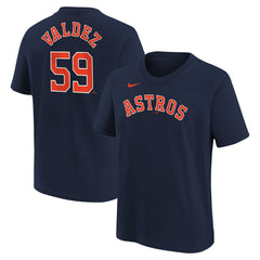 Framber Valdez Houston Astros Youth Name & Number T-Shirt - Navy | Nike
