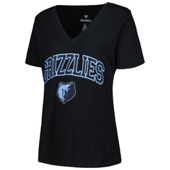 Memphis Grizzlies Profile Women's Plus Size Arch Over Logo V-Neck T-Shirt - Black discount