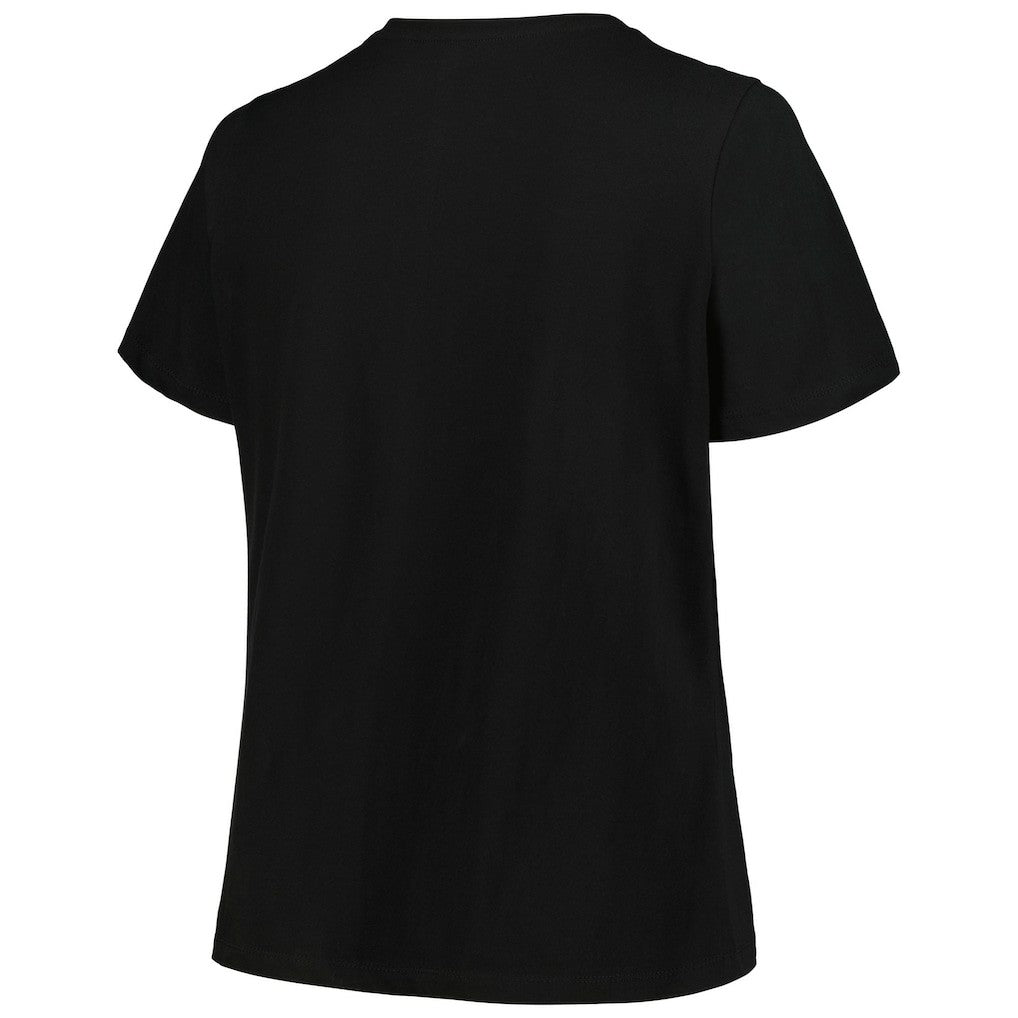 Philadelphia 76ers Profile Women's Plus Size Arch Over Logo V-Neck T-Shirt - Black online