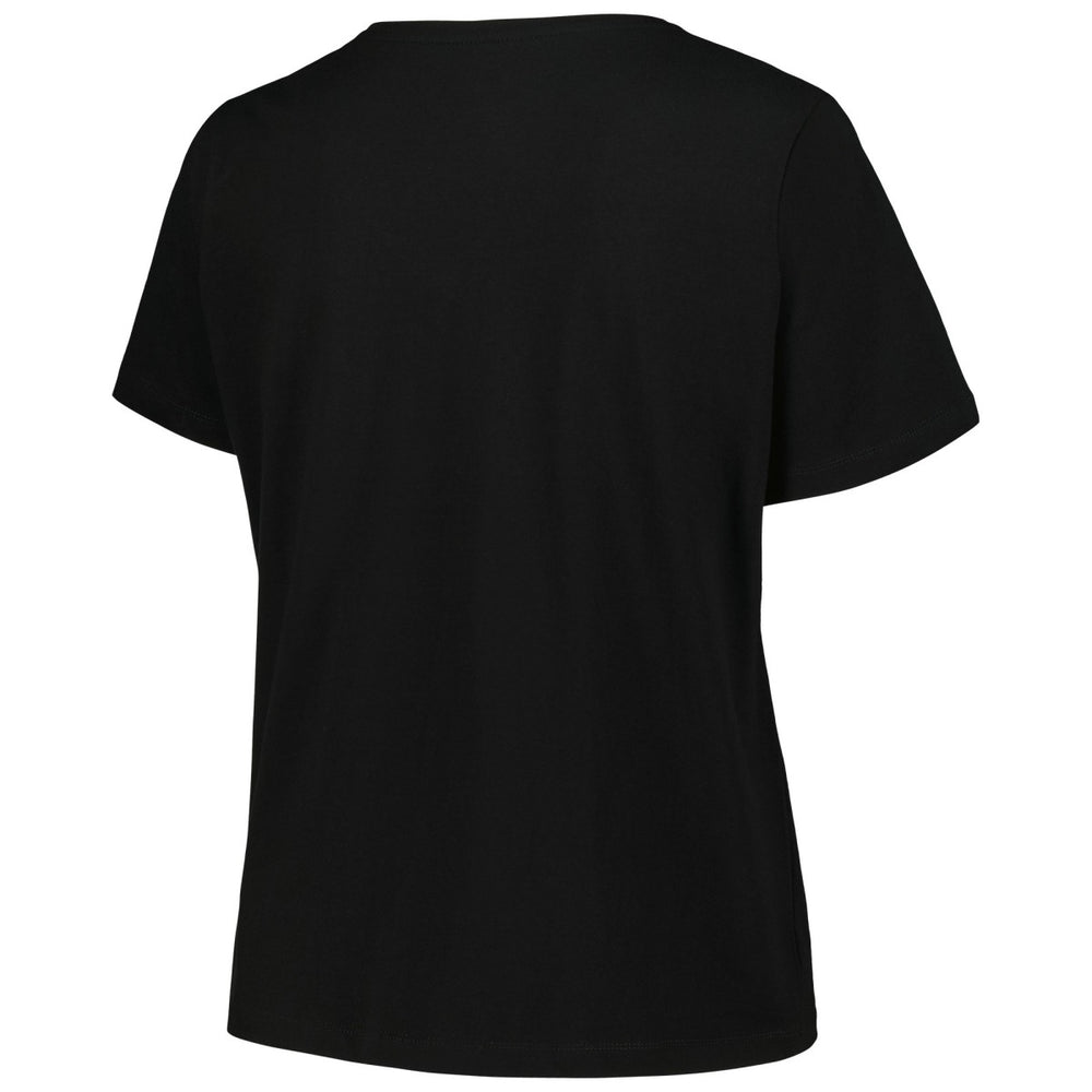 Milwaukee Bucks Profile Women's Plus Size Arch Over Logo V-Neck T-Shirt - Black sale