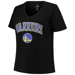 Golden State Warriors Profile Women's Plus Size Arch Over Logo V-Neck T-Shirt sale - Black on sale