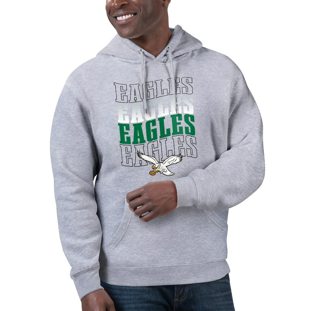 Philadelphia Eagles Starter Unisex Throwback Name Drop Pullover Hoodie - Heather Gray cheap