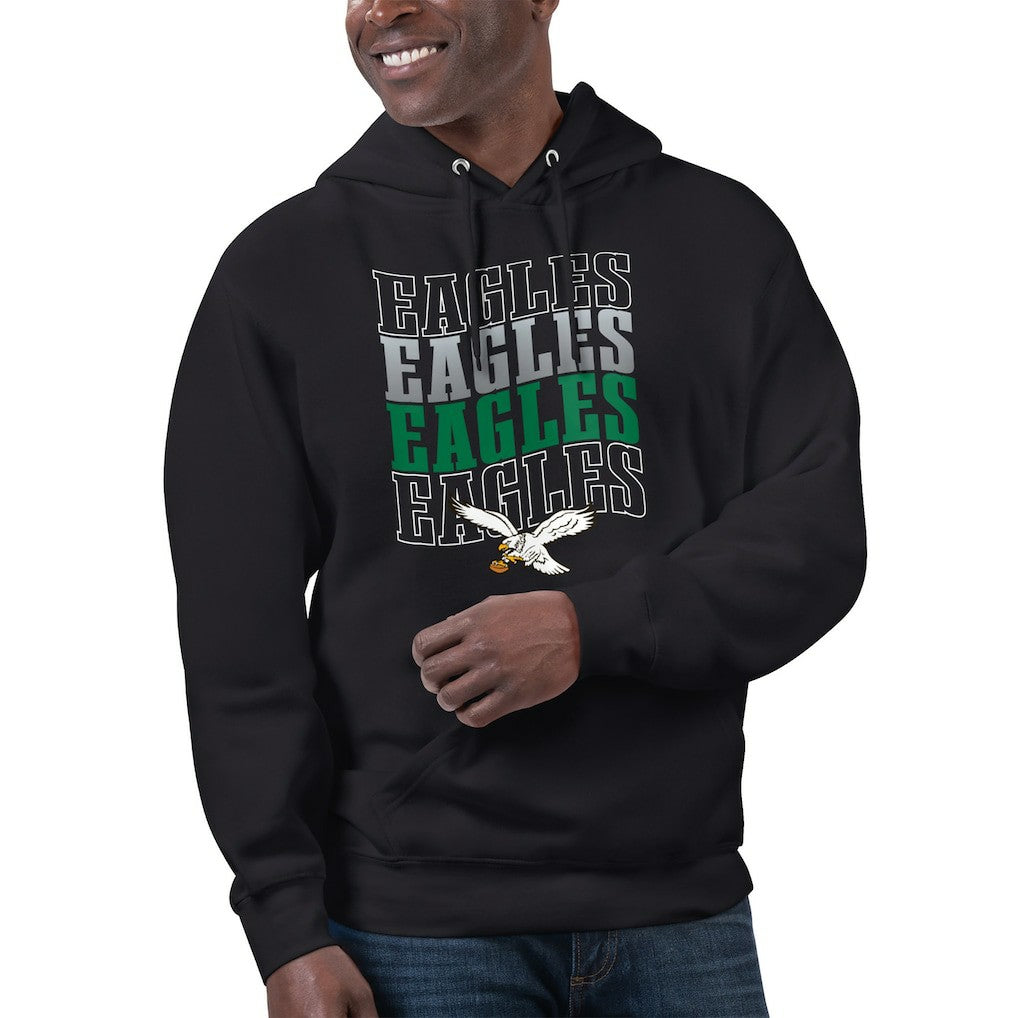 Philadelphia Eagles Starter Unisex Throwback Name Drop Pullover Hoodie - Black sale