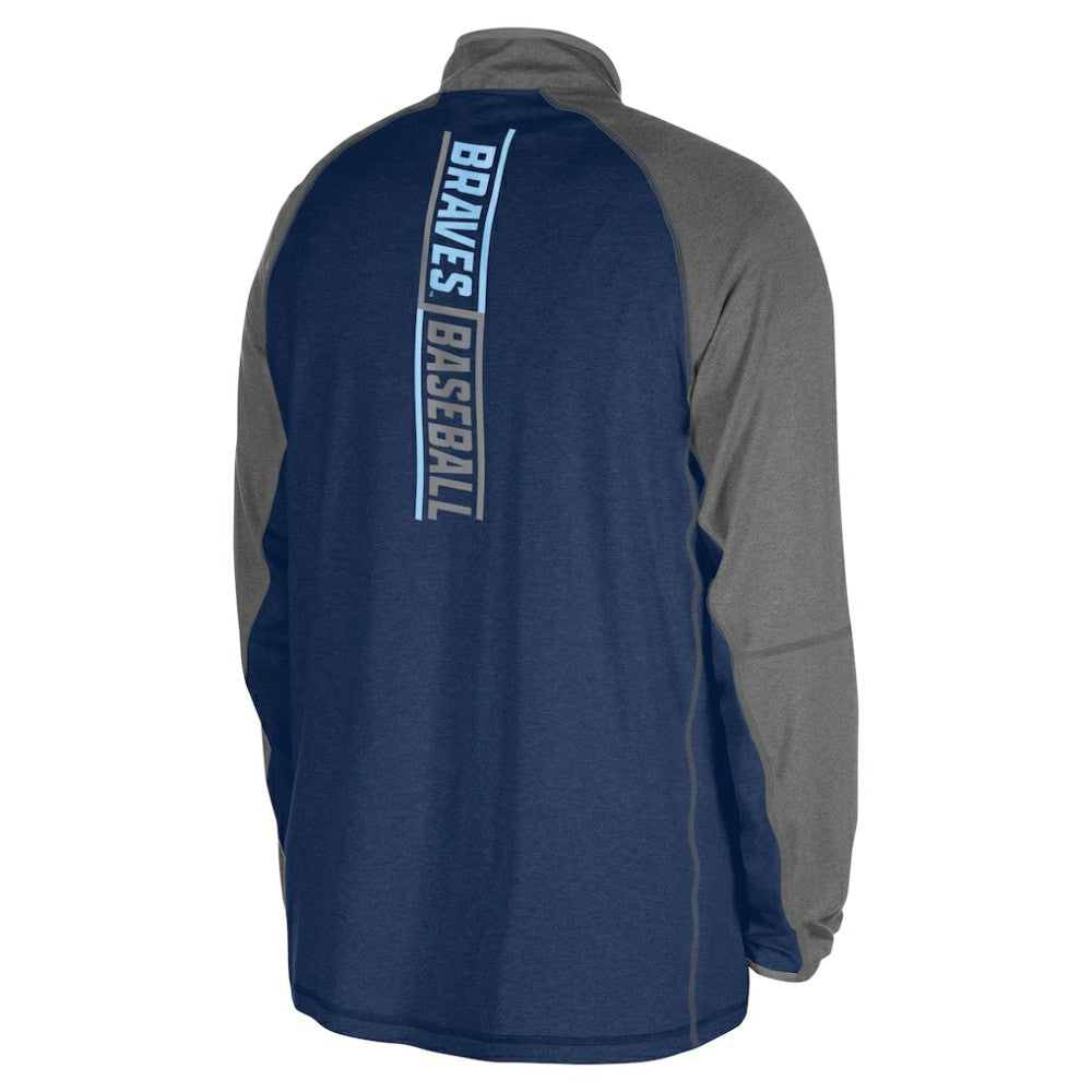 Atlanta Braves Father's Day Raglan Quarter-Zip Top - Navy | New Era