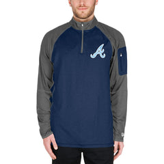 Atlanta Braves Father's Day Raglan Quarter-Zip Top - Navy | New Era