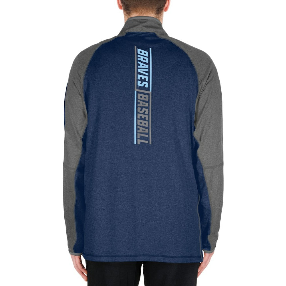 Atlanta Braves Father's Day Raglan Quarter-Zip Top - Navy | New Era