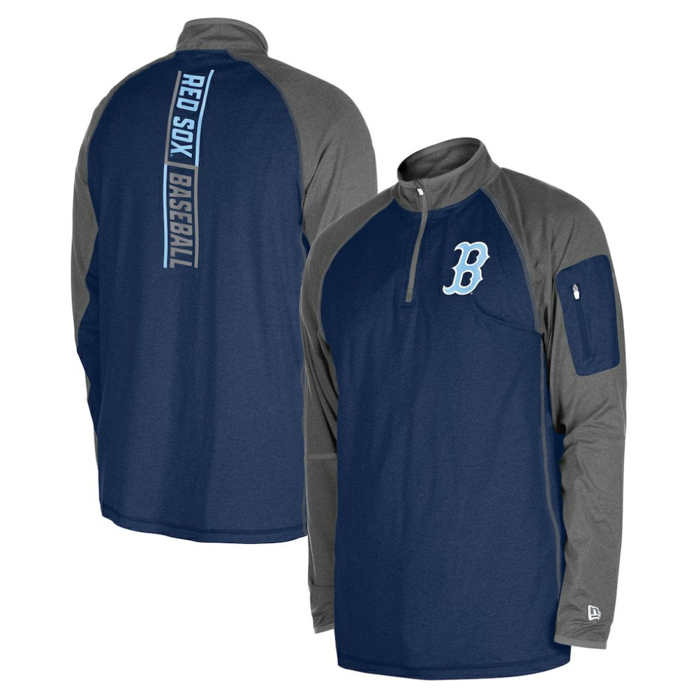 Boston Red Sox Father's Day Raglan Quarter-Zip Top - Navy | New Era