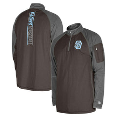 San Diego Padres Father's Day Raglan Quarter-Zip Top - Brown | New Era