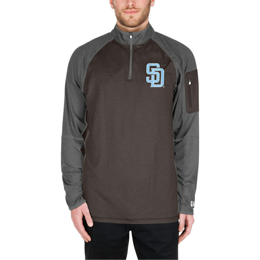 San Diego Padres Father's Day Raglan Quarter-Zip Top - Brown | New Era
