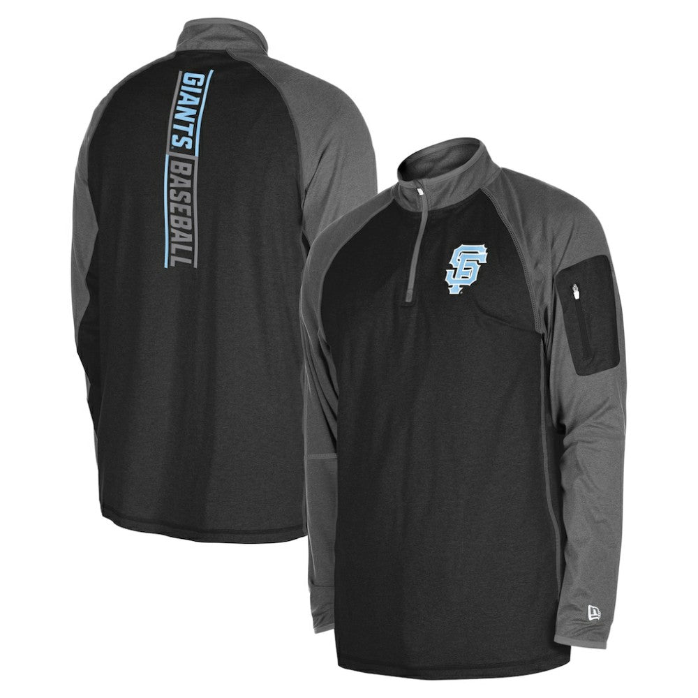 San Francisco Giants Father's Day Raglan Quarter-Zip Top - Black | New Era