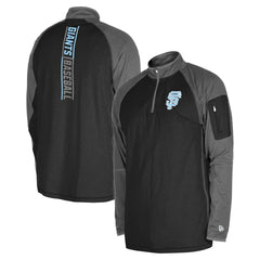 San Francisco Giants Father's Day Raglan Quarter-Zip Top - Black | New Era