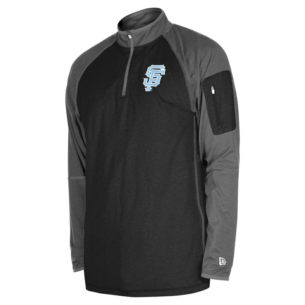 San Francisco Giants Father's Day Raglan Quarter-Zip Top - Black | New Era