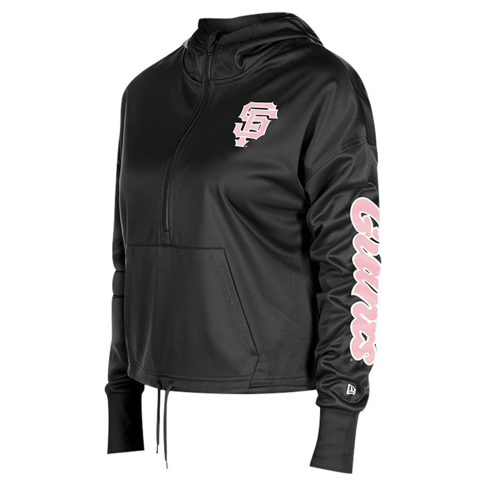 San Francisco Giants Women's Half-Zip Hoodie - Black | New Era