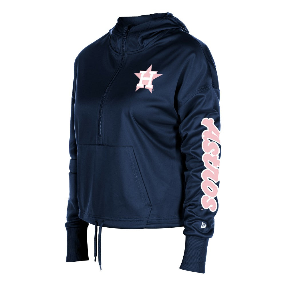 Houston Astros Women's Half-Zip Hoodie - Navy | New Era