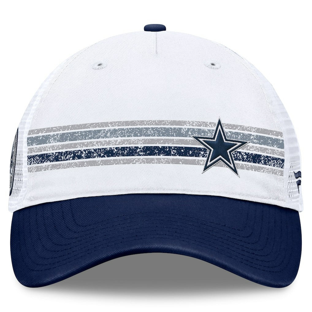 Dallas Cowboys Fundamentals Flawless Stripe Trucker Adjustable Hat - White/Navy outlet