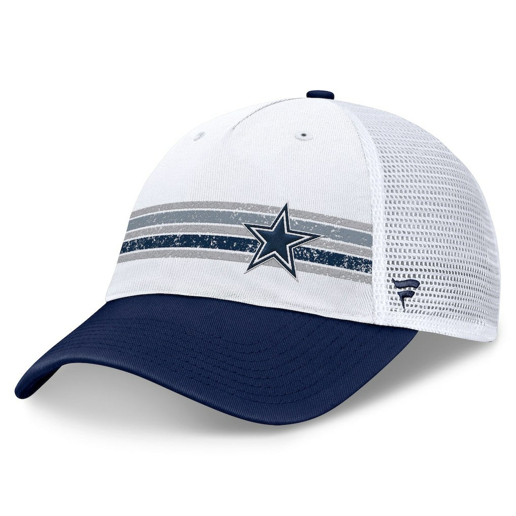 Dallas Cowboys Fundamentals Flawless Stripe Trucker Adjustable Hat - White/Navy outlet
