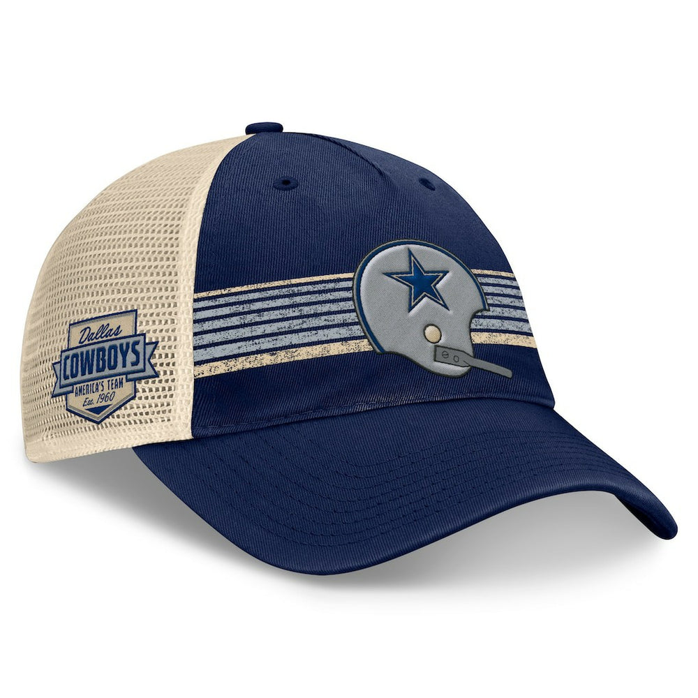 Dallas Cowboys Retro Fundamentals Stripes Trucker Adjustable Hat - Navy/Natural sale