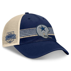 Dallas Cowboys Retro Fundamentals Stripes Trucker Adjustable Hat - Navy/Natural sale