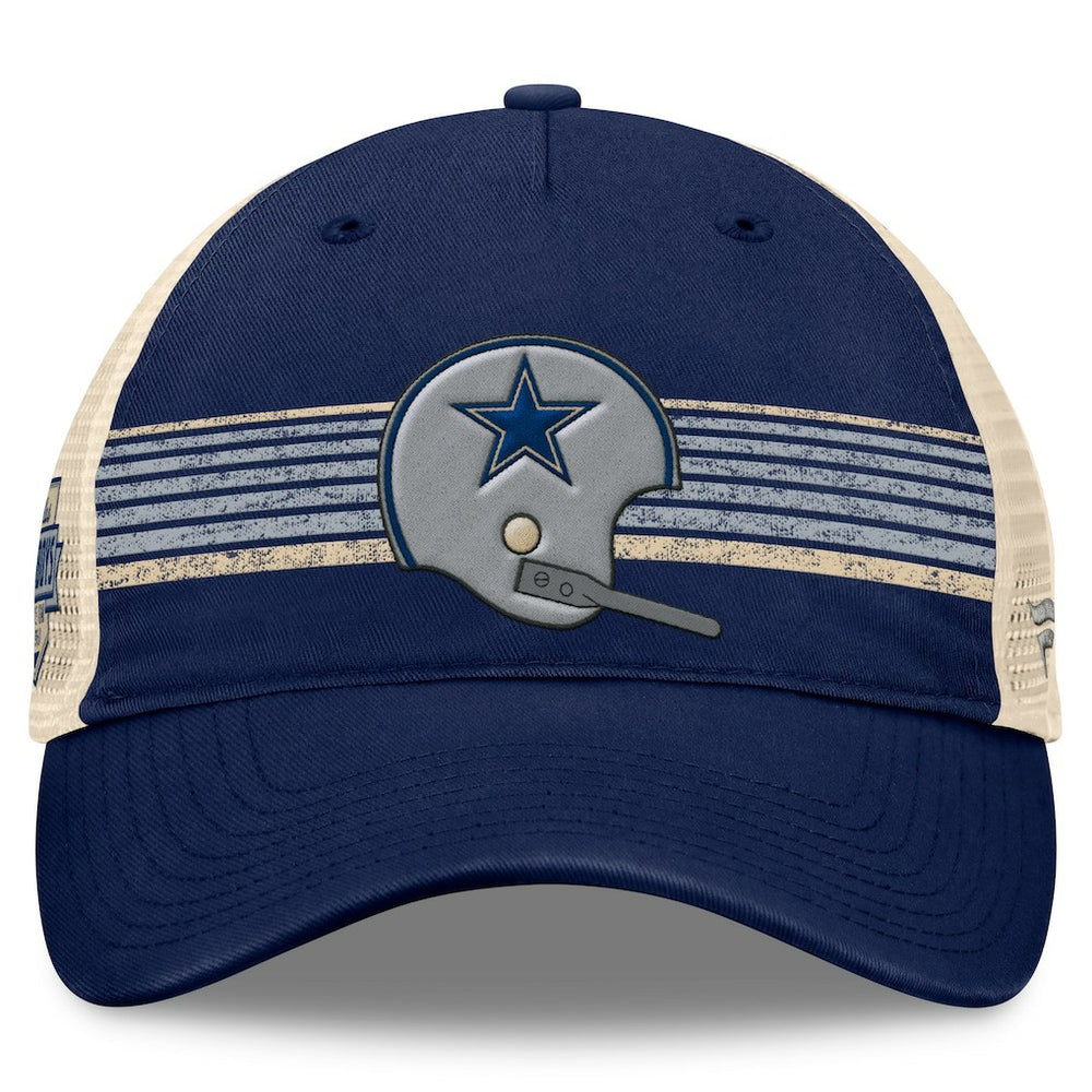 Dallas Cowboys Retro Fundamentals Stripes Trucker Adjustable Hat - Navy/Natural sale