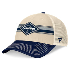 Dallas Cowboys Fundamentals Diamond Stripes Trucker Adjustable Hat - Stone/Navy cheap