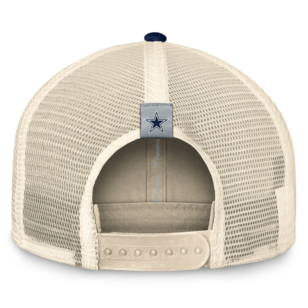 Dallas Cowboys Fundamentals Diamond Stripes Trucker Adjustable Hat - Stone/Navy cheap