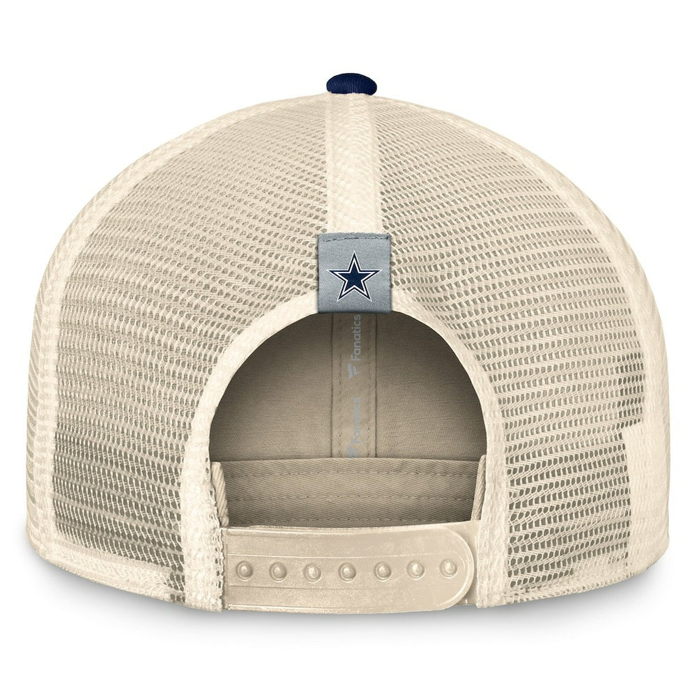 Dallas Cowboys Fundamentals Diamond Stripes Trucker Adjustable Hat - Stone/Navy cheap