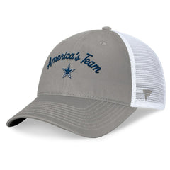 Dallas Cowboys Women's Fundamentals Slogan Trucker Adjustable Hat - Gray/White on sale
