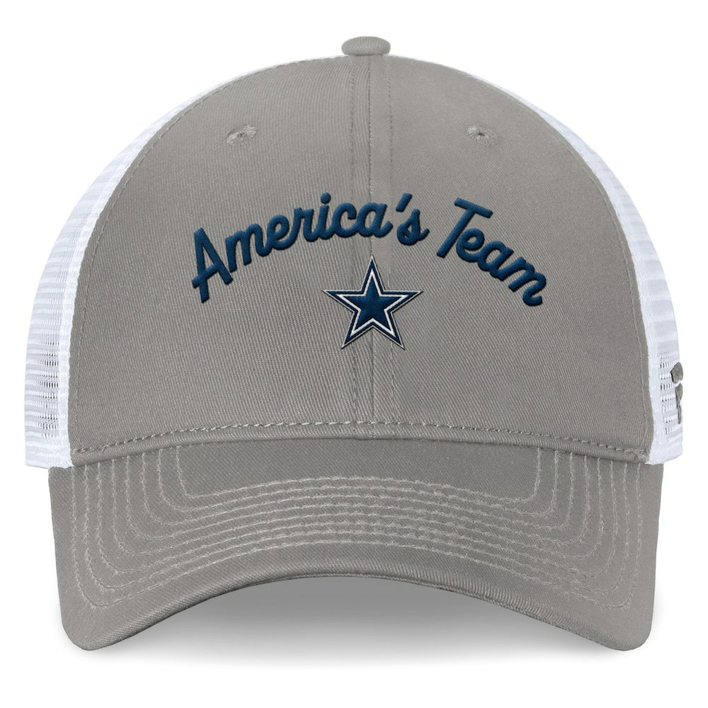 Dallas Cowboys Women's Fundamentals Slogan Trucker Adjustable Hat - Gray/White on sale