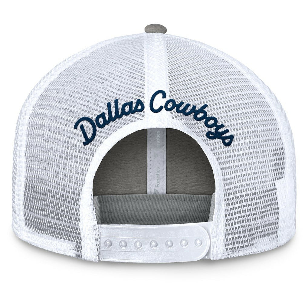Dallas Cowboys Women's Fundamentals Slogan Trucker Adjustable Hat - Gray/White on sale