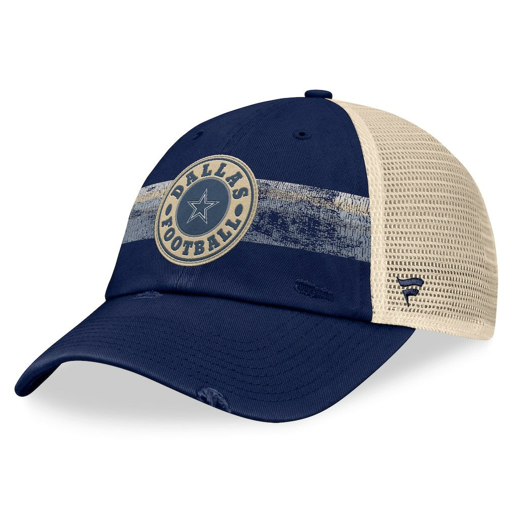 Dallas Cowboys Heritage Facemask Trucker Adjustable Hat - Navy/Natural for sale