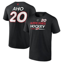 Sebastian Aho Carolina Hurricanes Fanatics  Authentic Pro Prime Name & Number T-Shirt Black