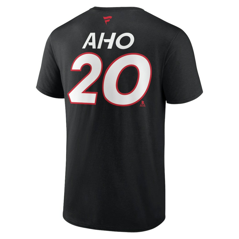 Sebastian Aho Carolina Hurricanes Fanatics  Authentic Pro Prime Name & Number T-Shirt Black