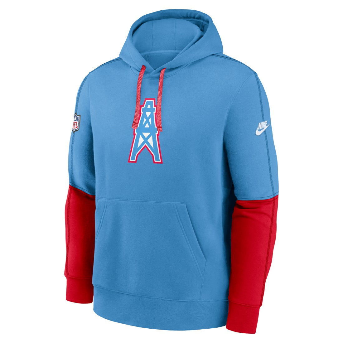 Tennessee Titans Oilers Throwback Alternate Logo Club Tri-Blend Pullover Hoodie - Light Blue | Nike outlet