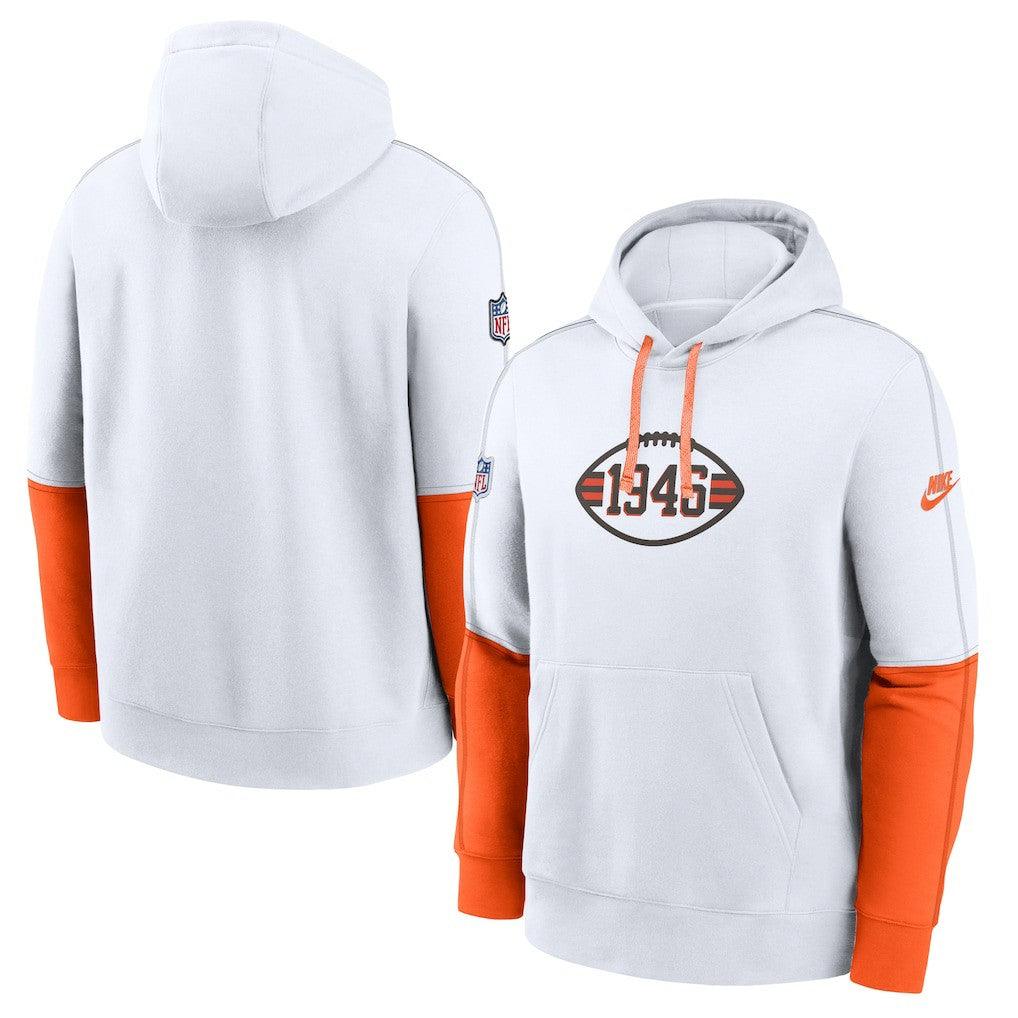Cleveland Browns Throwback Logo Club Tri-Blend Pullover Hoodie - White | Nike discount