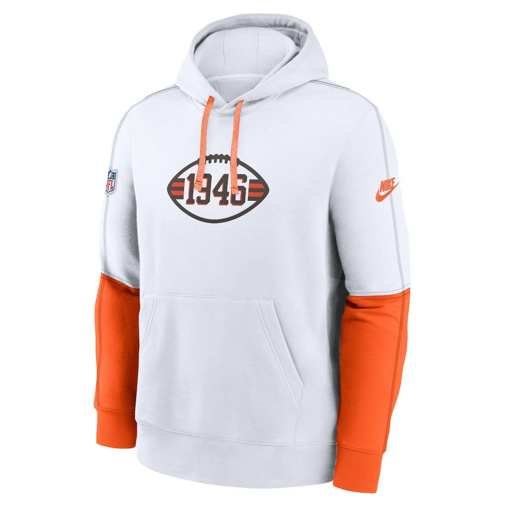 Cleveland Browns Throwback Logo Club Tri-Blend Pullover Hoodie - White | Nike discount