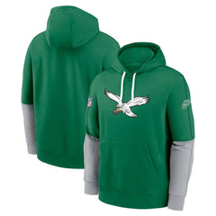 Philadelphia Eagles Throwback Logo Club Tri-Blend Pullover Hoodie - Kelly Green | Nike cheap