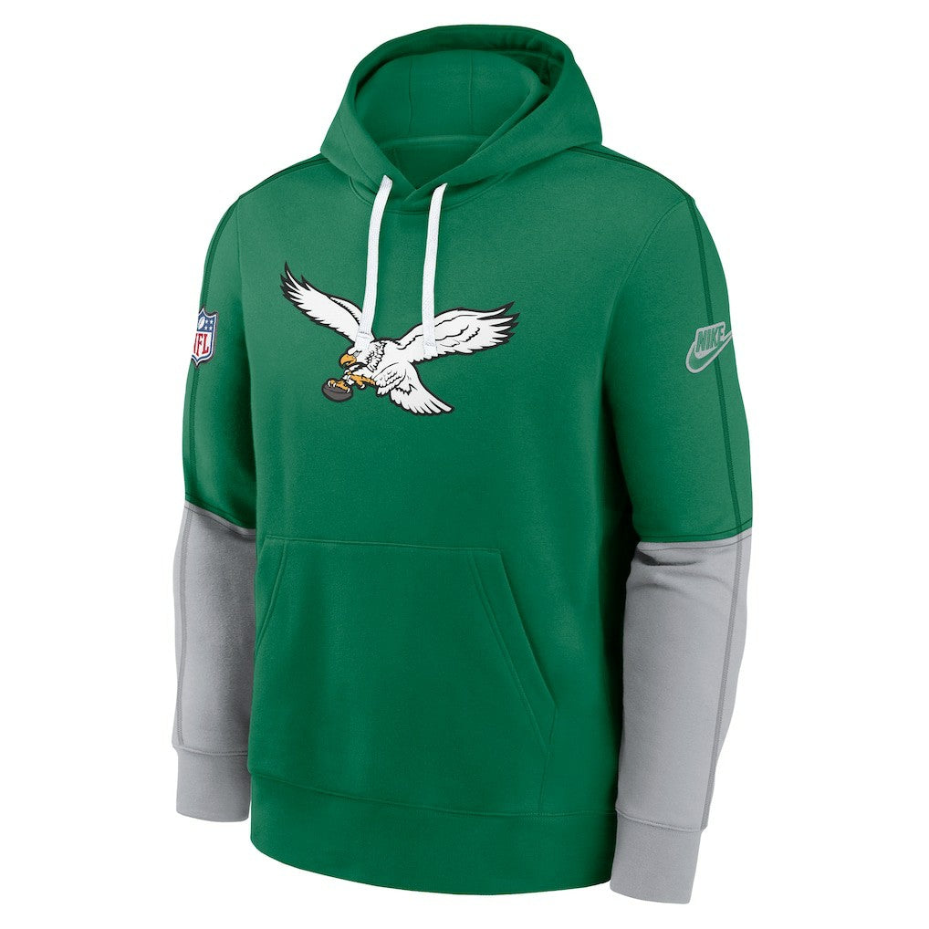 Philadelphia Eagles Throwback Logo Club Tri-Blend Pullover Hoodie - Kelly Green | Nike cheap