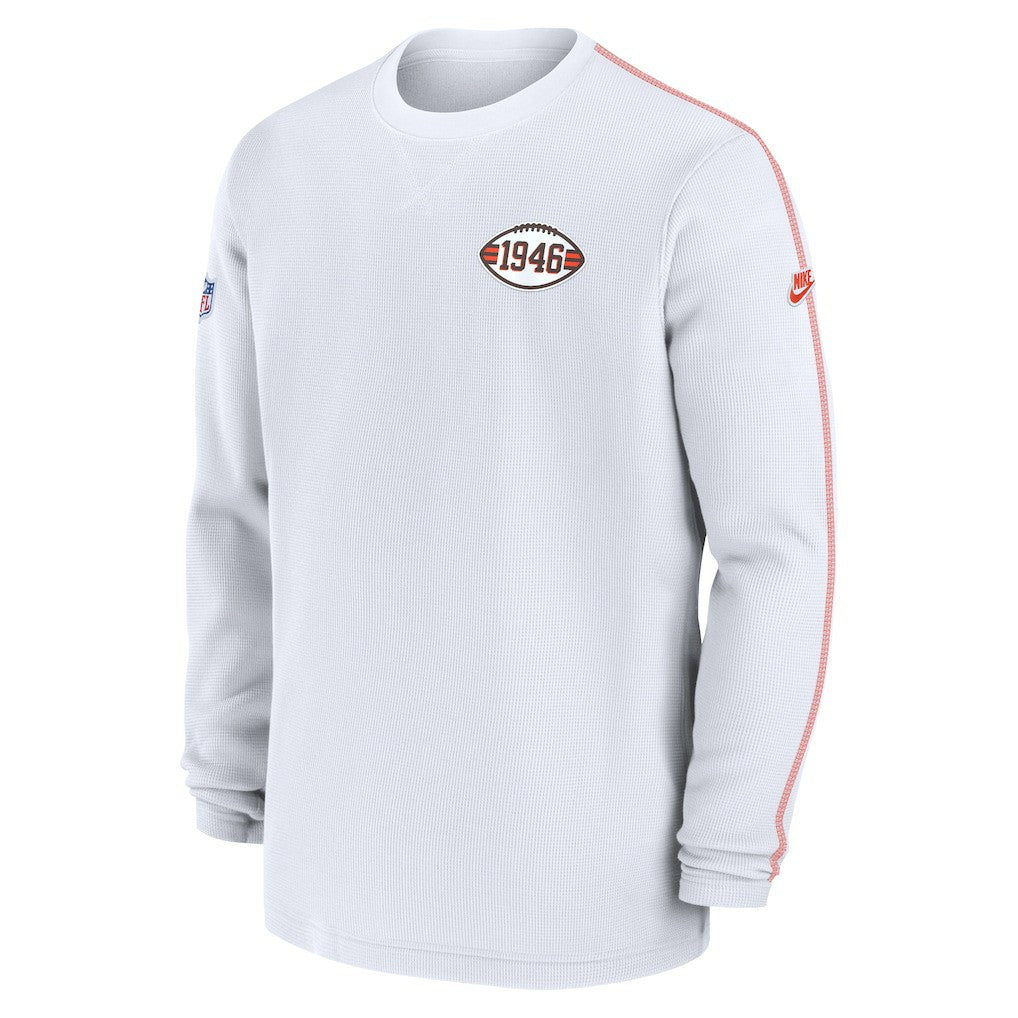 Cleveland Browns Alternate Logo Coach Long Sleeve Top - White | Nike outlet