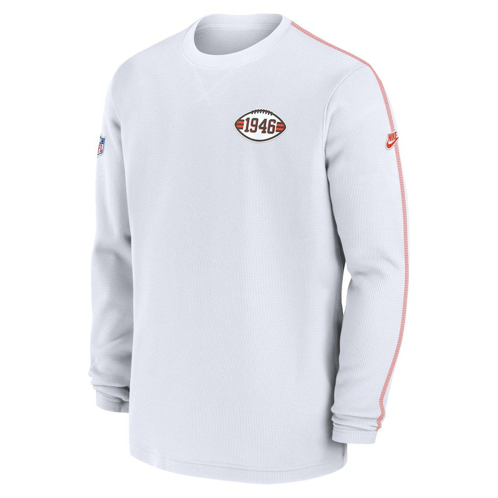 Cleveland Browns Alternate Logo Coach Long Sleeve Top - White | Nike outlet