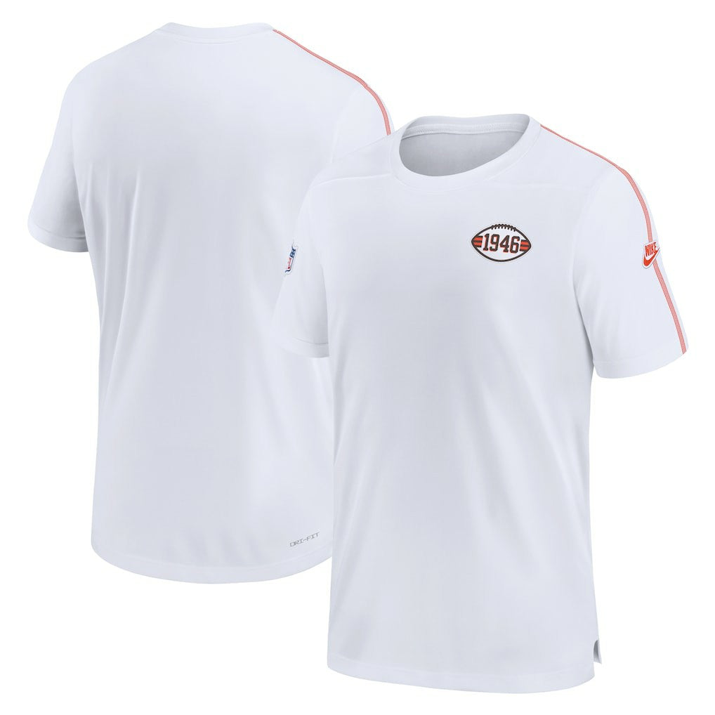 Cleveland Browns Sideline Alternate Logo Coach Performance T-Shirt - White | Nike on sale