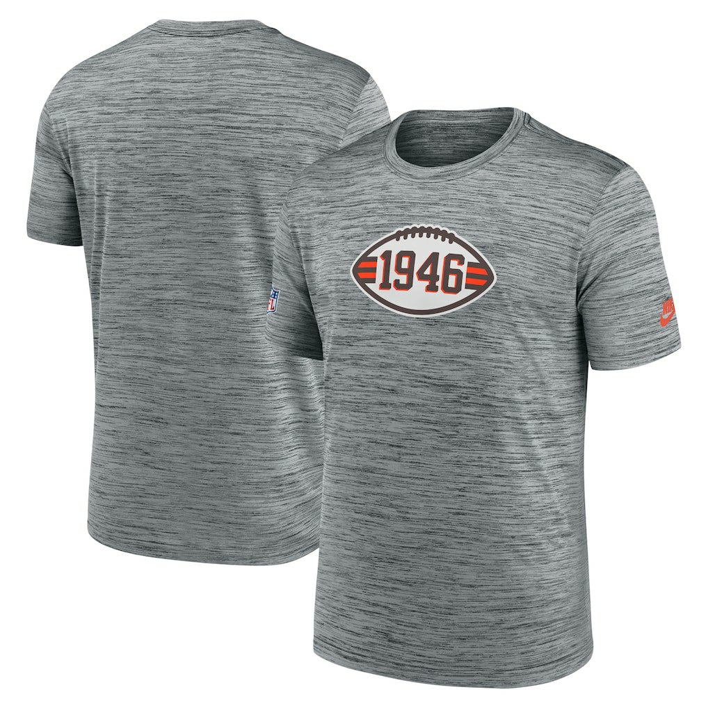 Cleveland Browns Sideline Velocity Throwback Logo Dri-FIT T-Shirt - Gray | Nike outlet