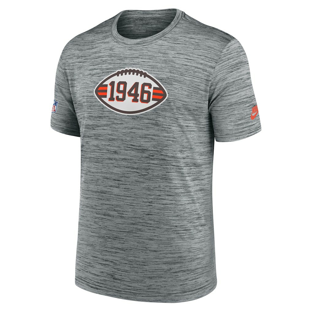 Cleveland Browns Sideline Velocity Throwback Logo Dri-FIT T-Shirt - Gray | Nike outlet
